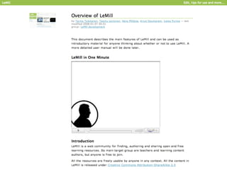European learning resource community LeMill