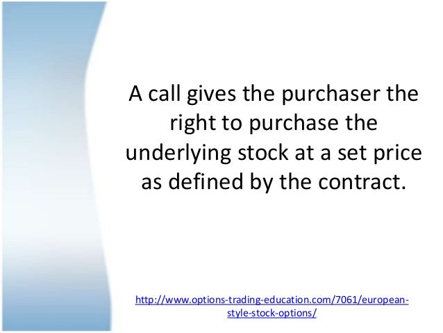 Stock options european style