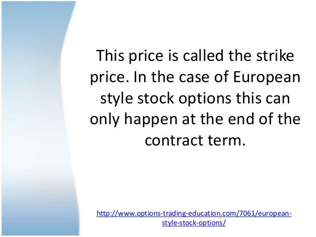 European style binary option