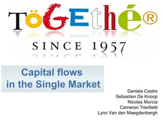 Daniela Castro Sebastien De Knoop Nicolas Murcia Cameron Trenfield Lynn Van den Maegdenbergh Capital flows  in the Single Market 