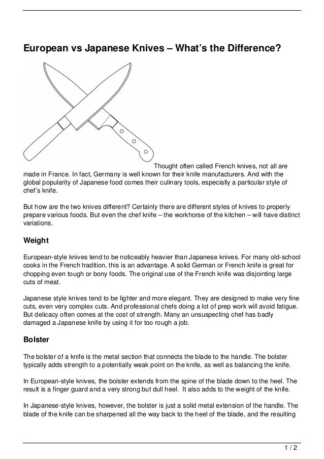 European vs Japanese Knives What’s the Difference?