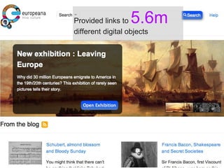 Provided links to  5.6m
different digital objects
 
