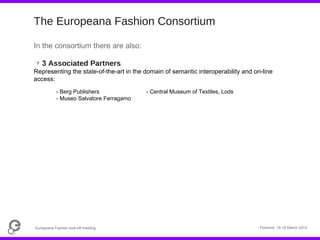 Europeana Fashion project overview. Marco Rendina | PPT