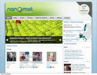 Master
                      Information
                        Charter
Friday, 3 July 2009
 