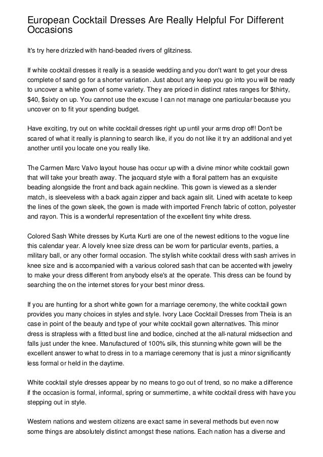 european cocktail dresses