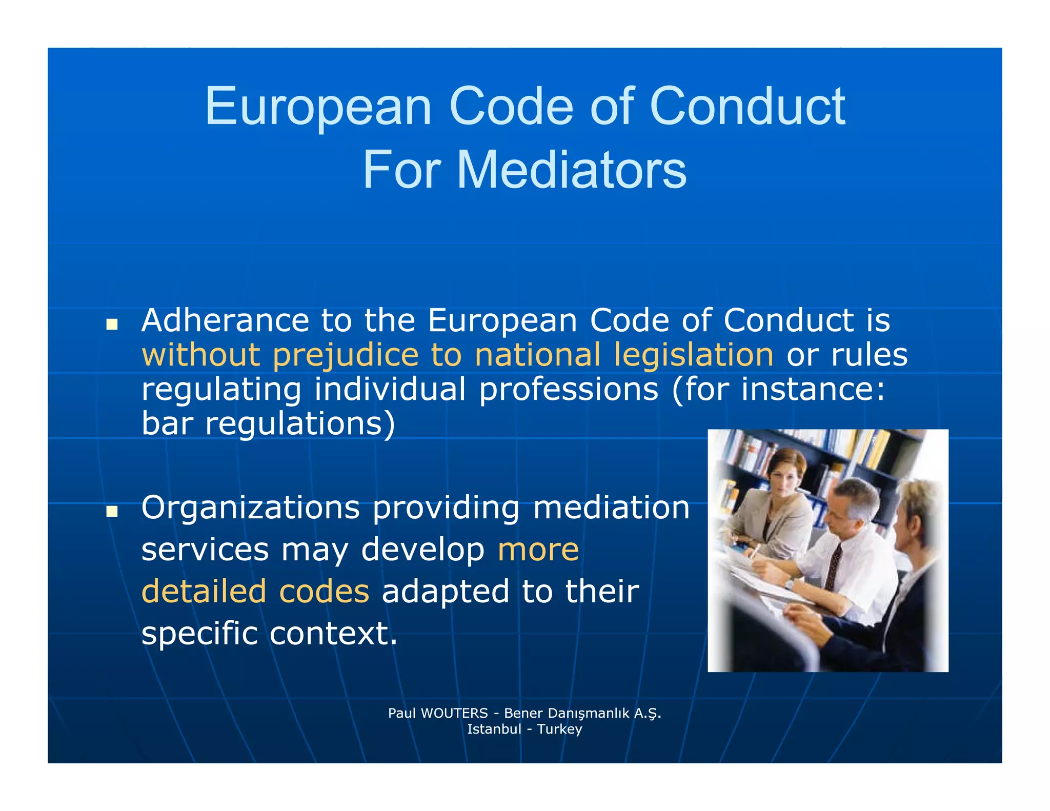 Mediation Code European Code Of Conduct Mediators | PDF