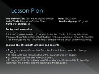 European countries CLIL project | PPTX