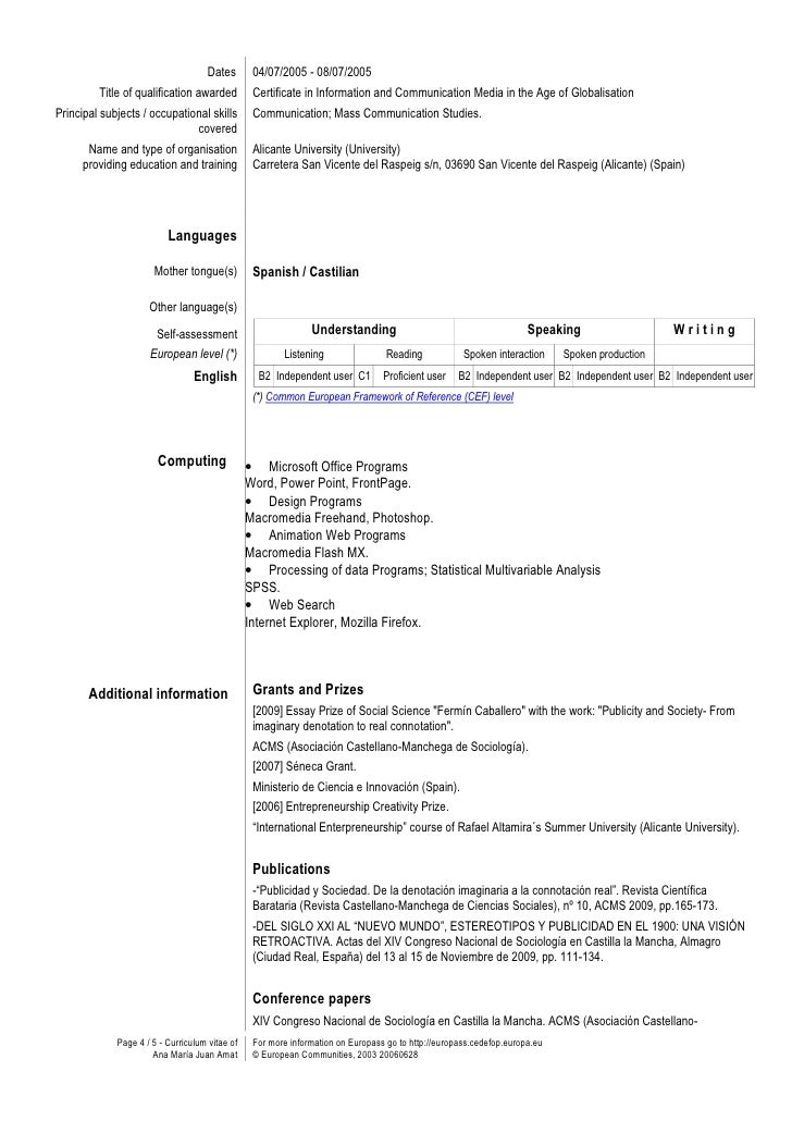 European Cv Ana M Juan Amat