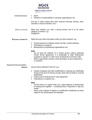 European Cv Template