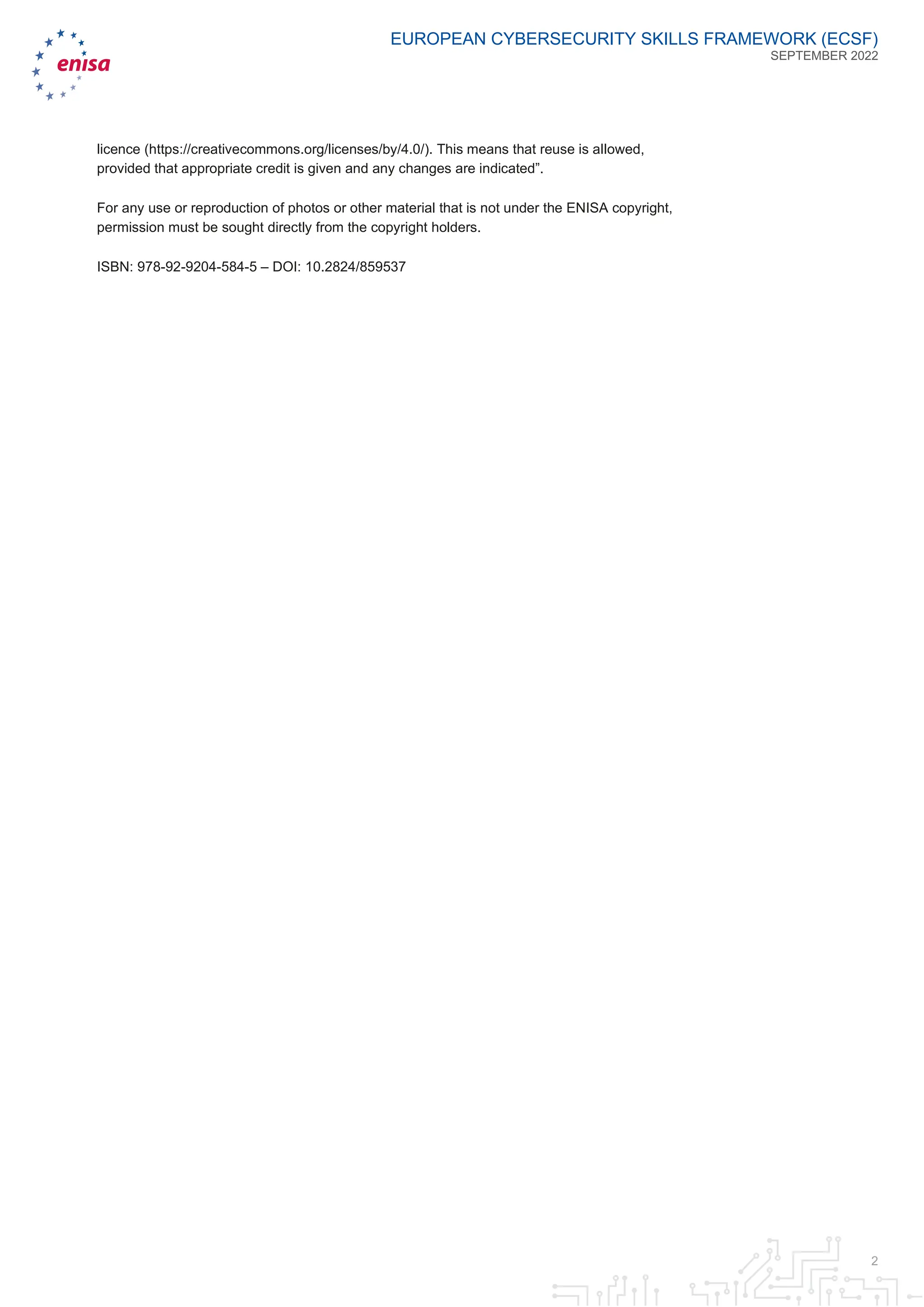 European Cybersecurity Skills Framework Role Profiles Pdf