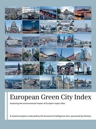 European Green City Index | Executive summary




     Executive summary




                                   Why cities matter: More than one-half of the              ways, from increased use of public transport due                              stability, with only the Balkan wars breaking the    ernment to modify their actions or policies. In      back on the methodology. This study is not the
                                   world’s population now lives in urban areas, but          to greater population density to smaller city                                 general peace of recent decades. Moreover, citi-     particular, increased costs or taxes are usually     first comparison of the environmental impact of
                                   they are blamed for producing as much as 80%              dwellings that require less heating and lighting.                             zen awareness of the importance of protecting        met with scepticism, if not hostility. In the cur-   European cities, nor does it seek to supplant
                                   of humanity’s greenhouse gas emissions. Fur-              Many European cities have demonstrated their                                  the environment and of green objectives has          rent financial situation, this difficulty may well   other worthwhile initiatives, such as the Euro-
                                   thermore, increasing urbanisation can negative-           commitment to reducing their environmental                                    markedly increased in recent years. This is boost-   grow. Although many green technologies help          pean Urban Ecosystem Survey or the European
                                   ly impact everything from the availability of             impact by joining the Covenant of Mayors, a                                   ed in part by a growing body of environmentally      to reduce costs in the long run, immediate finan-    Green Capital Award. Instead, its value lies in the
                                   arable land and vital green spaces to potable             European Commission initiative launched in                                    focussed EU legislation.                             cial concerns may impede the greater upfront         breadth of information provided and in the form
                                   water and sanitary waste disposal facilities. Liv-        January 2008 that asks mayors to commit to cut-                                   But even in environmentally conscious            investment which they also frequently require.       in which it is presented. The index takes into
                                   ing in such close proximity tends to intensify            ting carbon emissions by at least 20% by 2020.                                Europe, problems abound. Across the cities                                                                account 30 individual indicators per city that
                                   thedemands that urban settlements impose on               This is encouraging the creation — often for the                              profiled in this report, an average of one in        How the study was conducted: To aid efforts          touch on a wide range of environmental areas
                                   their surrounding environments.                           very first time — of a formal plan for how cities                             three residents drive to work, contributing to       and understanding in this field, the European        — from environmental governance and water
                                      It is clear, then, that cities must be part of the     can go about reducing their carbon impact,                                    increased CO2 emissions and general air pollu-       Green City Index seeks to measure and rate the       consumption to waste management and green-
                                   solution if an urbanising world is to grapple suc-        which bodes well for the future.                                              tion. The average proportion of renewable ener-      environmental performance of 30 leading Euro-        house gas emissions — and ranks cities using a
                                   cessfully with ecological challenges such as cli-            Of course, environmental performance                                       gy consumed is just 7.3%, a long way short of        pean cities both overall and across a range of       transparent, consistent and replicable scoring
                                   mate change. In concentrated urban areas, it is           inevitably varies from city to city, but some                                 the EU’s stated goal of increasing the share of      specific areas. In so doing, it offers a tool to     process. The relative scores assigned to individ-
                                   possible for environmental economies of scale             encouraging trends are emerging. Of the 30                                    renewable energy usage to 20% by 2020. Nearly        enhance the understanding and decision-mak-          ual cities (for performance in specific categories,
                                   to reduce the impact of human beings on the               diverse European cities covered by this study,                                one in four litres of water consumed by cities is    ing abilities of all those interested in environ-    as well as overall) is also unique to the index and
                                   earth. This has already started to happen in              nearly all had lower carbon dioxide (CO2) emis-                               lost through leakage. And less than one fifth of     mental performance, from individual citizens         allows for direct comparison between cities.
                                   Europe. According to the UN Population Divi-              sions per head than the overall EU27 average of                               overall waste is currently recycled. Moreover,       through to leading urban policymakers. The               Of course, numbers alone only give part of
                                   sion, 72% of the continent’s population is urban          8.46 tonnes1. Part of this success comes from                                 encouraging environmentally helpful behav-           methodology was developed by the Economist           the picture. To complement the core data within
                                   but the European Environment Agency (EEA)                 several advantages which European urban areas                                 ioural change is not a straightforward matter:       Intelligence Unit in co-operation with Siemens.      the index, this study also seeks to provide con-
                                   says that its cities and towns account for just           share. Compared to other regions of the world,                                cities often have little leverage to induce citi-    An independent panel of urban sustainability         text, with in-depth city portraits that not only
                                   69% of energy use. This is achieved in a range of         the continent has enjoyed remarkable political                                zens, companies, or even other levels of gov-        experts provided important insights and feed-        explain the challenges, strengths and weakness-


6                                                                                   1) Based on the most recently available data, the majority of which was for 2006-07.                                                                                                                                                              7
 