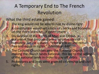 Confiscate the land given to the church and sell it to pay off the debtThe members of the National Assembly also took an oath “not to separate, and to reassemble wherever circumstances require, until the constitution of the kingdom is established and consolidated upon solid foundations.” (Merriman pg. 444)