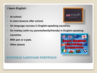 EUROPEAN LANGUAGE PORTFOLIO | PPSX