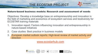 Objectives: Develop a knowledge base on entrepreneurship and innovation in
the field of marketing and economics of ecosyst...