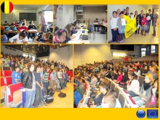 About library
• Very small room with few books for Dutch,
French, English and German. Language
teachers have books in their classroom.
• Our students go to libraries in their
municipality, they are encouraged to do so.
Most municipalities have big libraries.
• All of our computers are on Internet. In
different class rooms they can use them as
well.
 