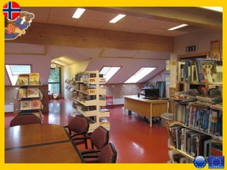 Librarian
Jan Erik Log 
• Education: 3 + 1 years of teacher training
• Working hours: 3 hours a week as librarian
• Projects: The librarian also have her class to attend to,
and that is her main job. Her work at the library is extra.
Projects etc. are not lead from the library, but each class
is doing this, sometimes the whole school. At our school
the class teacher is the one taking care of all this.
 