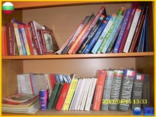 Library fund
Newspapper, which is for teachers
1
Our library is rather small. There are books in it that
we teach at school, tests and other books that can
help students prepare their lessons. In the village
there is another library. It is larger, with more books,
computers and internet.
Number of books
350
 