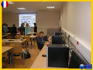 Library
Size of library 100 m²100 m²
Number of seats for pupils 3030
computers that pupils can use77
computers with Internet
access88
8 computers
Equipment
 