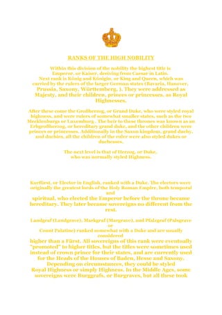 Count Rank Nobility European Titles | PDF