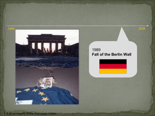1989 Fall of the Berlin Wall I. A Brief History of the European Union 1950 2008 