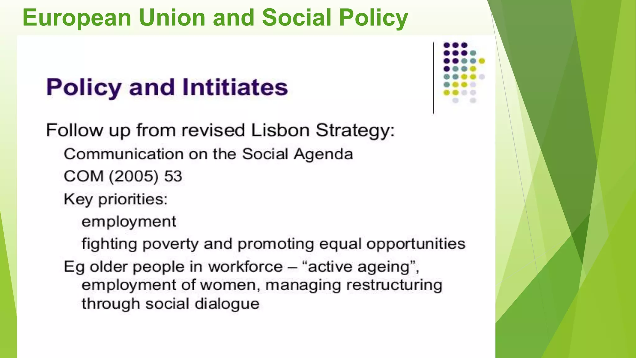 European Union and Social Policy
