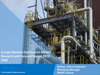 Copyright © IMARC Service Pvt Ltd. All Rights Reserved
Europe Biomass Gasification Market
Research and Forecast Report 2023-
2028
Author: Elena Anderson
Marketing Manager
IMARC Group
© 2022 IMARC All Rights Reserved
 