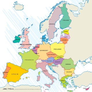 UNITED KINGDOM
S W E D E N
F I N L A N D
SLOVAKIA
SLOVENIA
ROMANIA
PORTUGAL
P O L A N D
A U S T R I A
NETHERLANDS
MALTA
H U N G A R Y
LUXEMBOURG
LITHUANIA
LATVIA
CYPRUS
I TA LY
CROATIA
F R A N C E
S P A I N
GREECE
IRELAND
ESTONIA
G E R M A N Y
D E N M A R K
CZECH REPUBLIC
BULGARIA
BELGIUM
Map prepared and produced by Lovell Johns, Oxford, United Kingdom, www.lovelljohns.com
 