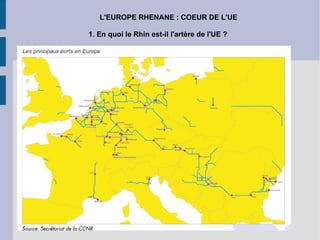 L'EUROPE RHENANE : COEUR DE L'UE 1. En quoi le Rhin est-il l'artère de l'UE ? 