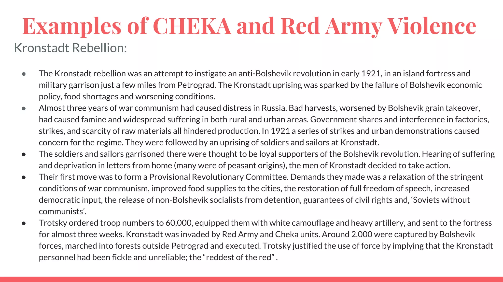 Increasing use of force by Lenin and the Bolsheviks | PDF