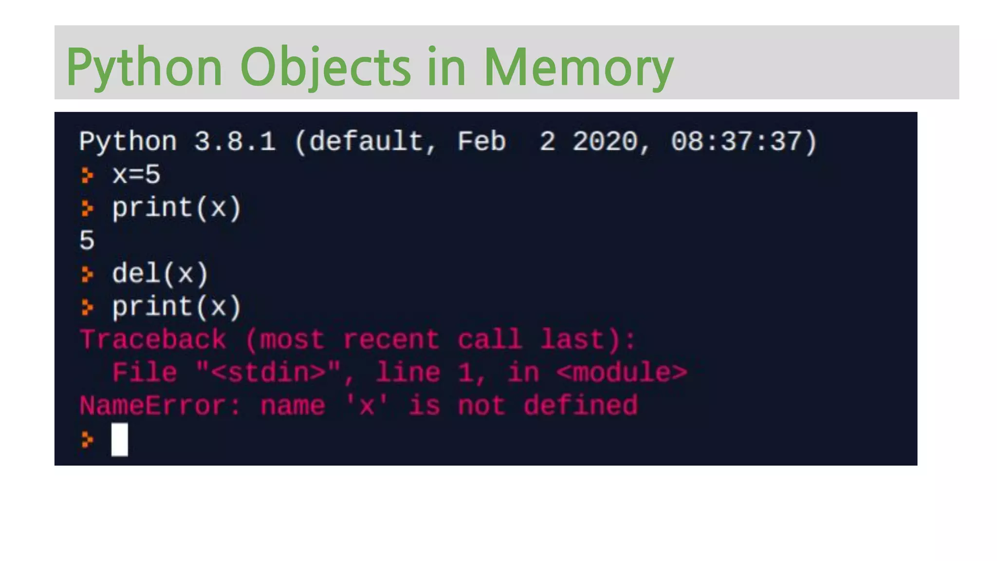 Python Objects in Memory
 