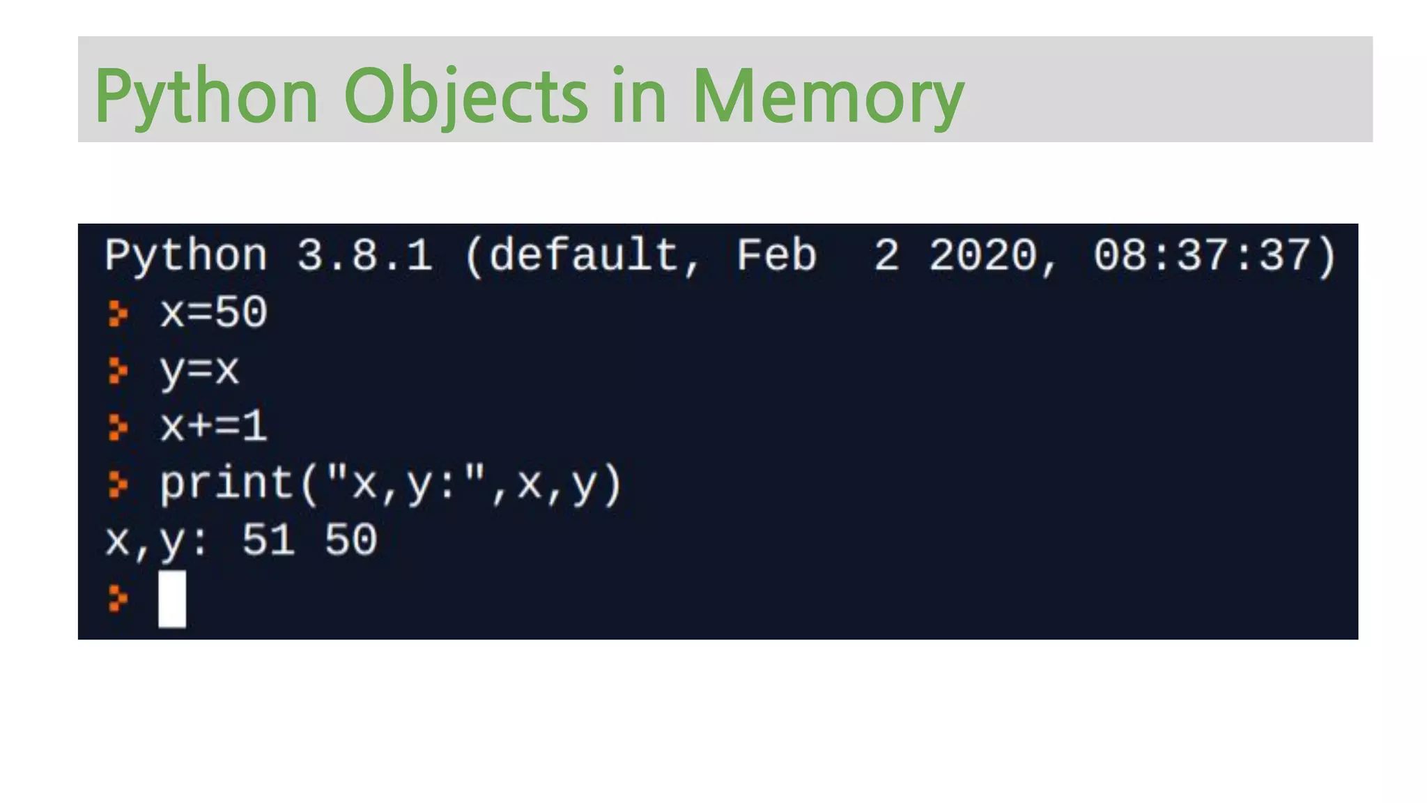 Python Objects in Memory
 