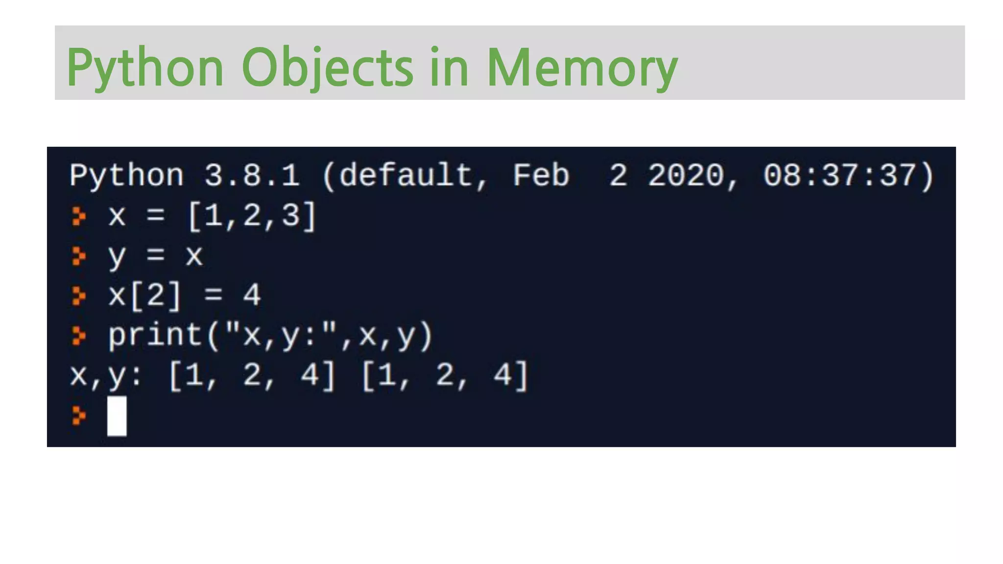 Python Objects in Memory
 
