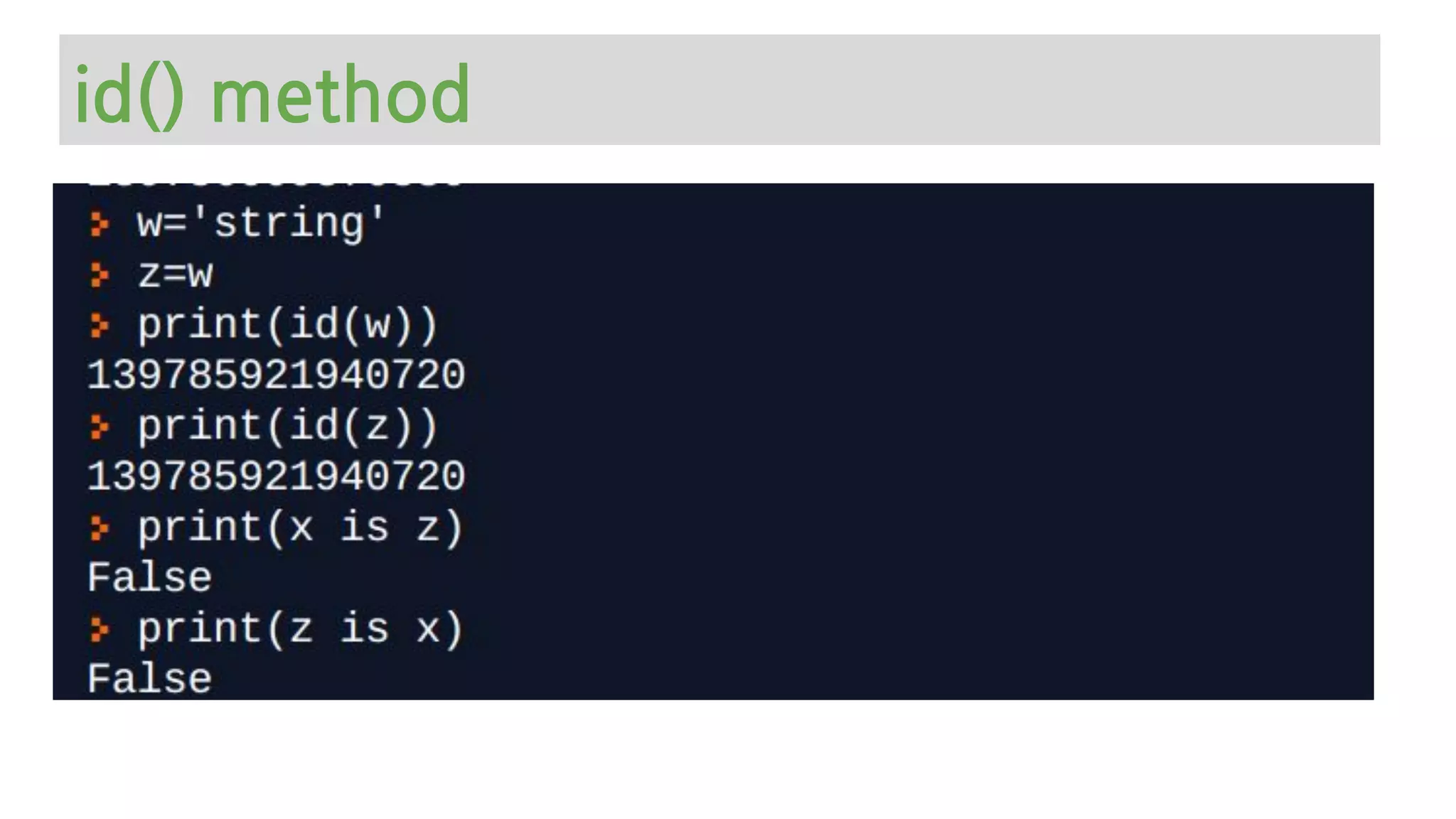 id() method
 