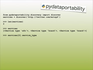 Europython 2008: DataPortability and Python