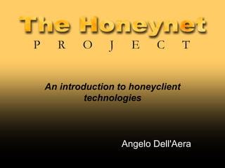 An introduction to honeyclient
technologies
Angelo Dell'Aera
 