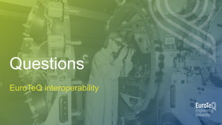 EuroTeQ interoperability
Questions
 
