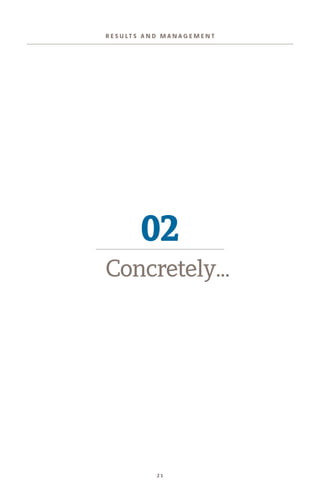 2 1
R E S U LT S A N D M A N A G E M E N T
02
Concretely...
 
