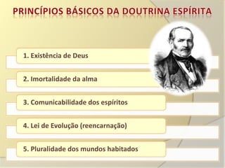 1. Existência de Deus


2. Imortalidade da alma


3. Comunicabilidade dos espíritos


4. Lei de Evolução (reencarnação)


5. Pluralidade dos mundos habitados
 