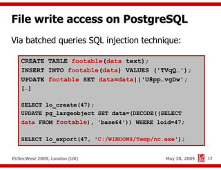 Advanced SQL injection to operating system full control (short version)