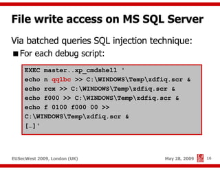 Advanced SQL injection to operating system full control (short version)