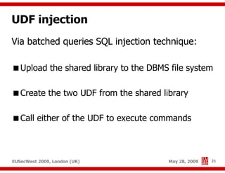 Advanced SQL injection to operating system full control (short version)