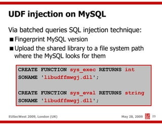 Advanced SQL injection to operating system full control (short version)