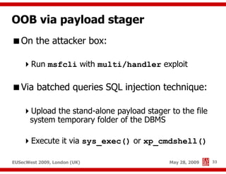 Advanced SQL injection to operating system full control (short version)