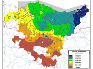 Urtearen batez besteko
prezipitazioak
1650-2200
1400-1650
1250-1400
1000-1250
850-1000
400-850
 