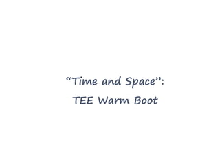 “Time and Space”:
TEE Warm Boot
 