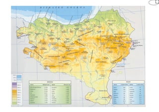 Euskal Herriko mapa fisikoa Elhuyar