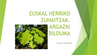 EUSKAL HERRIKO
ZUHAITZAK.
ARGAZKI
BILDUMA
by Oihan Manzisidor
 