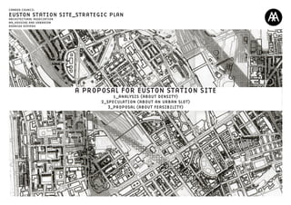 A PROPOSAL FOR EUSTON STATION SITE
1_ANALYSIS (ABOUT DENSITY)
2_SPECULATION (ABOUT AN URBAN SLOT)
3_PROPOSAL (ABOUT FEASIBILITY)
EUSTON STATION SITE_STRATEGIC PLAN
ARCHITECTURAL ASSOCIATION
MA_HOUSING AND URBANISM
RODRIGO AZEVEDO
CAMDEN COUNCIL
 
