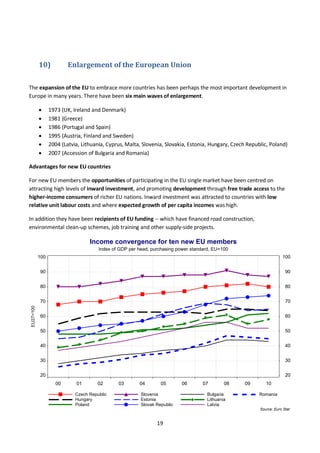 19
10) Enlargement of the European Union
The expansion of the EU to embrace more countries has been perhaps the most impor...